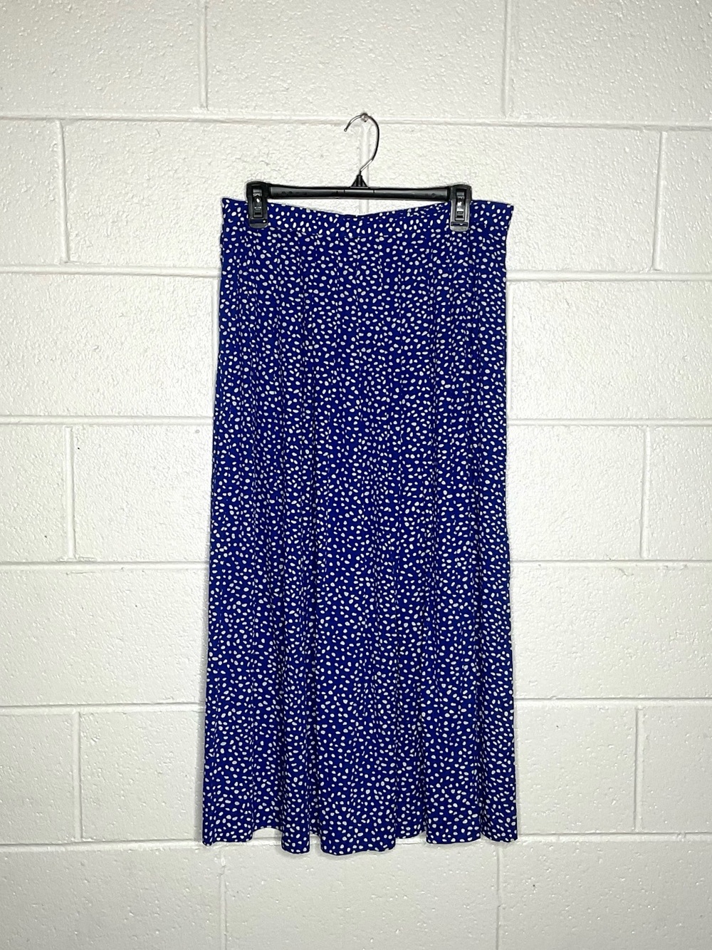< Vintage Doncaster Blue/White Speckled Pattern Skirt Size 14 >